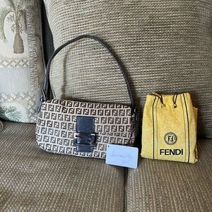 Authentic Fendi Zucca Baguette Handbag Excellent Condition